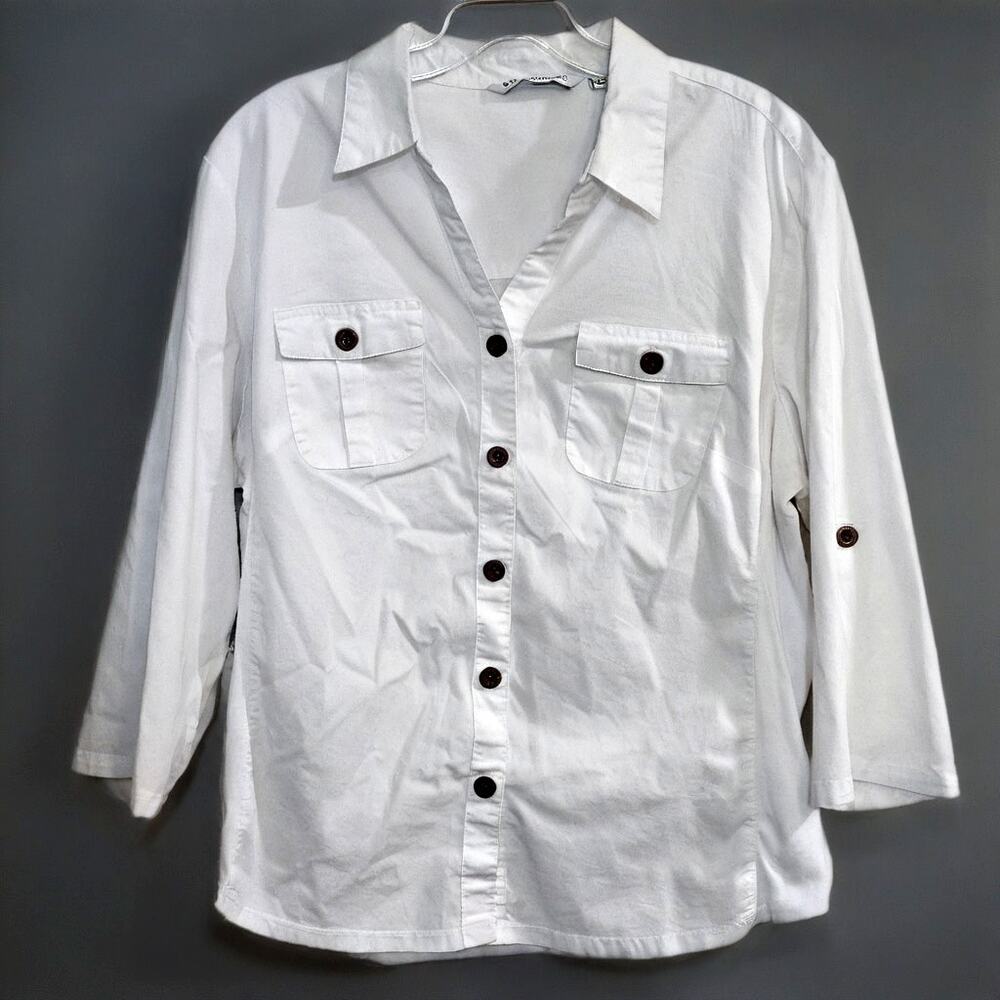 Emily Daniels Womens XL Workwear Minimalist Normcore Western White Shirt